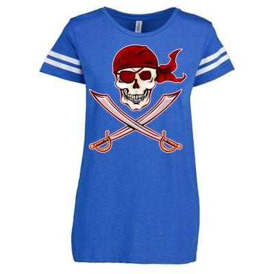 Jolly Roger Pirate Skull Flag Logo Enza Ladies Jersey Football T-Shirt