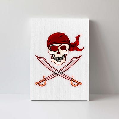 Jolly Roger Pirate Skull Flag Logo Canvas