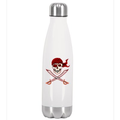 Jolly Roger Pirate Skull Flag Logo Stainless Steel Insulated Water Bottle