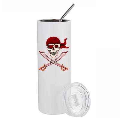 Jolly Roger Pirate Skull Flag Logo Stainless Steel Tumbler