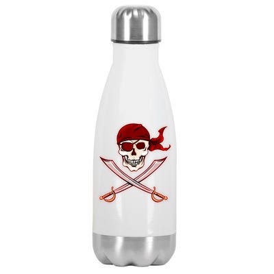 Jolly Roger Pirate Skull Flag Logo Stainless Steel Insulated Water Bottle