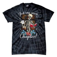 Just One More Chapter Skeleton Reading Books Coffee Funny Tie-Dye T-Shirt