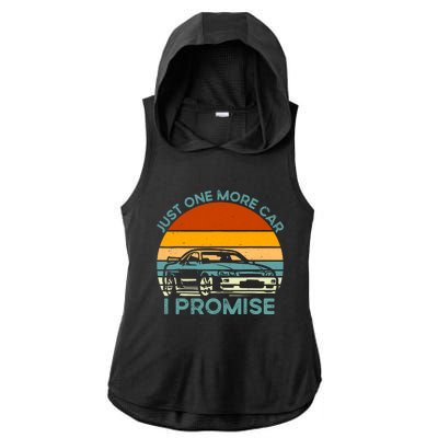 Just One More Car I Promise Funny Retro Vintage Car Lover Ladies PosiCharge Tri-Blend Wicking Draft Hoodie Tank