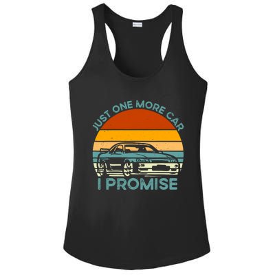 Just One More Car I Promise Funny Retro Vintage Car Lover Ladies PosiCharge Competitor Racerback Tank