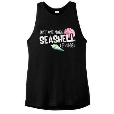 Just One More Seashell I Promise Beach Conch Collector Ladies PosiCharge Tri-Blend Wicking Tank