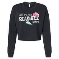 Just One More Seashell I Promise Beach Conch Collector Cropped Pullover Crew