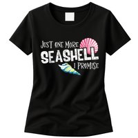 Just One More Seashell I Promise Beach Conch Collector Womens T-Shirt