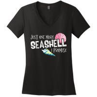 Just One More Seashell I Promise Beach Conch Collector Women's V-Neck T-Shirt