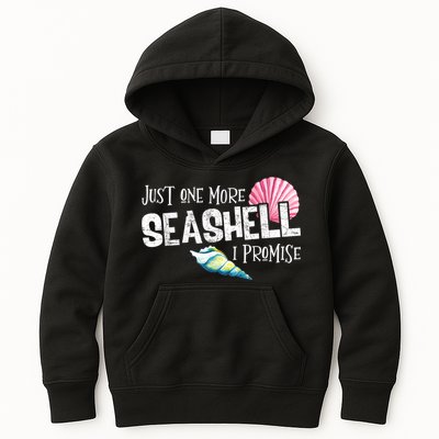 Just One More Seashell I Promise Beach Conch Collector Kids Hoodie