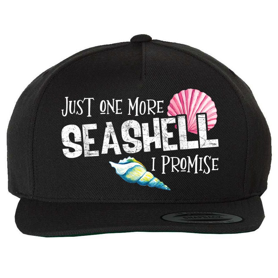 Just One More Seashell I Promise Beach Conch Collector Wool Snapback Cap