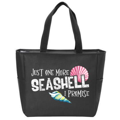 Just One More Seashell I Promise Beach Conch Collector Zip Tote Bag