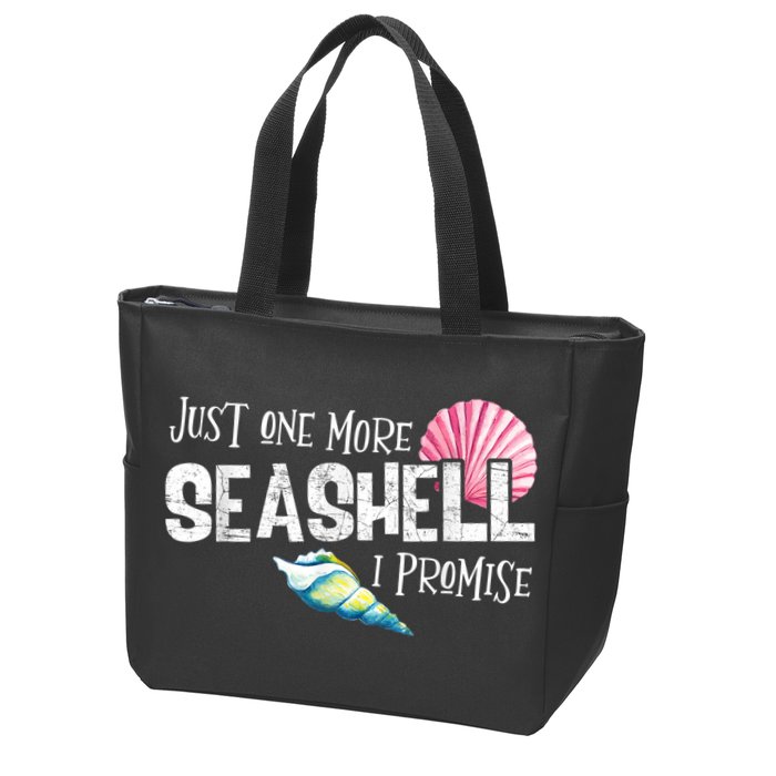 Just One More Seashell I Promise Beach Conch Collector Zip Tote Bag