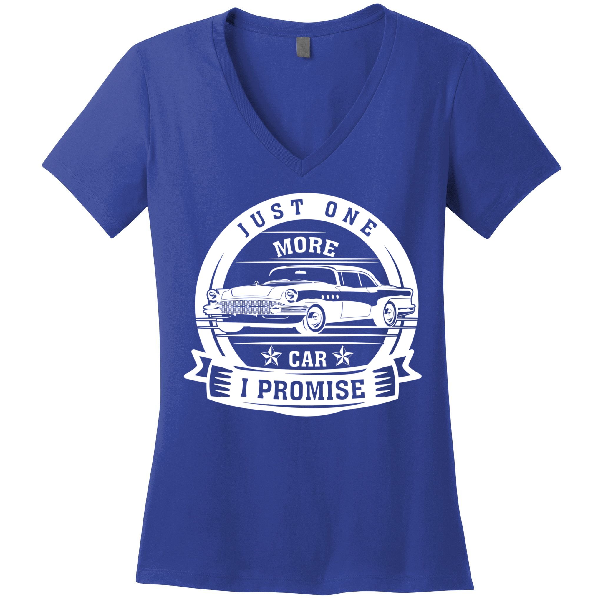 Just One More Car I Promise Vintage Classic Car Gift Women's V-Neck T-Shirt