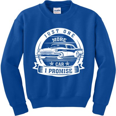 Just One More Car I Promise Vintage Classic Car Gift Kids Sweatshirt