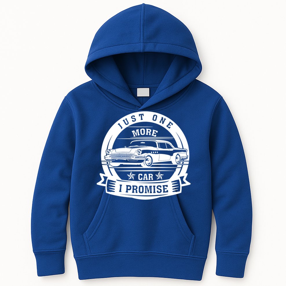 Just One More Car I Promise Vintage Classic Car Gift Kids Hoodie