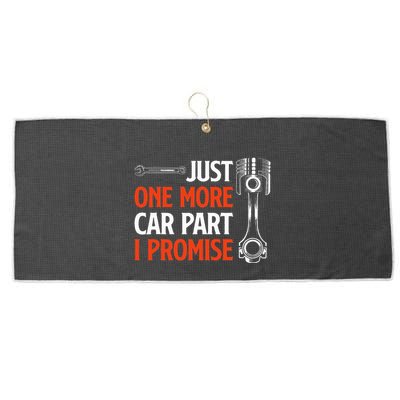 Just One More Car Part I Promise Car Enthusiast Gift Large Microfiber Waffle Golf Towel