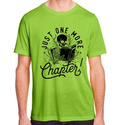 Just One More Chapter Skeleton Reader Reading Book Lover Adult ChromaSoft Performance T-Shirt