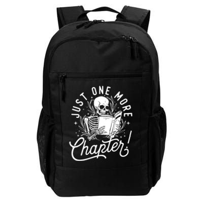 Just One More Chapter Skeleton Reader Reading Book Lover Daily Commute Backpack