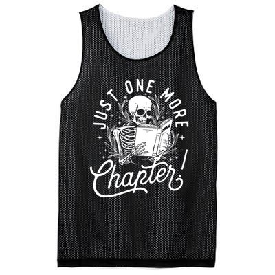 Just One More Chapter Skeleton Reader Reading Book Lover Mesh Reversible Basketball Jersey Tank