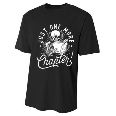 Just One More Chapter Skeleton Reader Reading Book Lover Performance Sprint T-Shirt