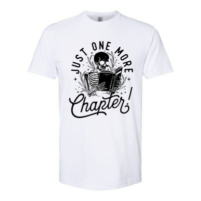 Just One More Chapter Skeleton Reader Reading Book Lover Softstyle CVC T-Shirt