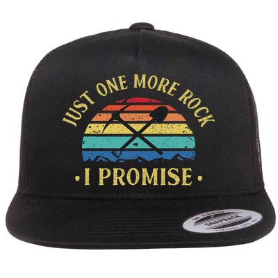 Just One More Rock I Promise Rock Collector Geologist Geode Flat Bill Trucker Hat