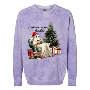 Just One More Chapter Reading Ghost Merry Christmas Colorblast Crewneck Sweatshirt