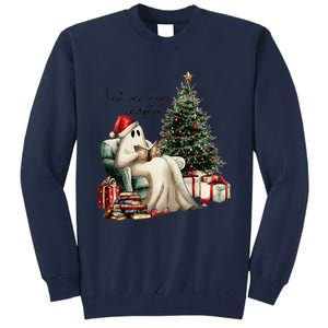 Just One More Chapter Reading Ghost Merry Christmas Tall Sweatshirt