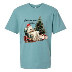 Just One More Chapter Reading Ghost Merry Christmas Sueded Cloud Jersey T-Shirt