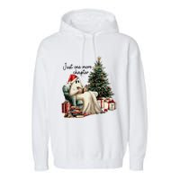 Just One More Chapter Reading Ghost Merry Christmas Garment-Dyed Fleece Hoodie