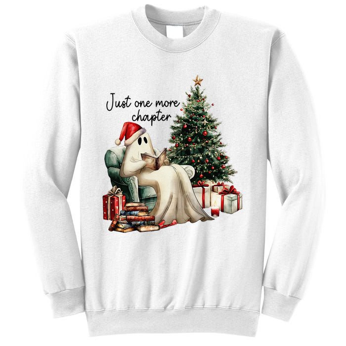 Just One More Chapter Reading Ghost Merry Christmas Sweatshirt