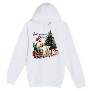 Just One More Chapter Reading Ghost Merry Christmas Premium Pullover Hoodie