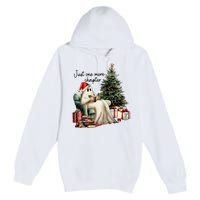 Just One More Chapter Reading Ghost Merry Christmas Premium Pullover Hoodie