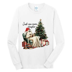 Just One More Chapter Reading Ghost Merry Christmas Tall Long Sleeve T-Shirt