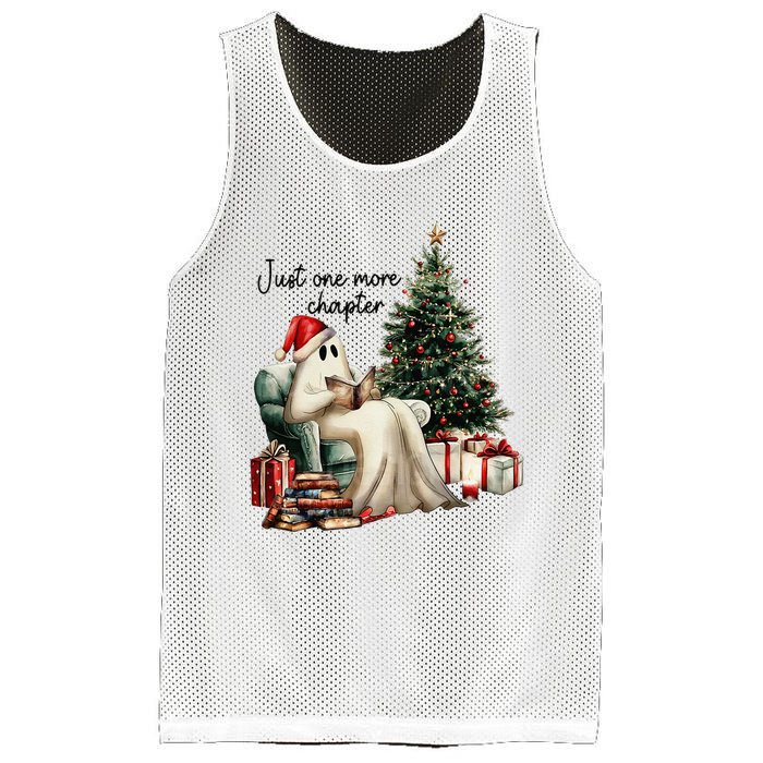 Just One More Chapter Reading Ghost Merry Christmas Mesh Reversible Basketball Jersey Tank