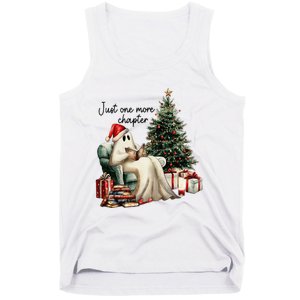 Just One More Chapter Reading Ghost Merry Christmas Tank Top