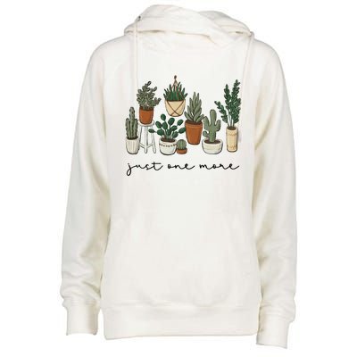 Just One More Plant Botanical Inspirational Cute Wildflower Gift Womens Funnel Neck Pullover Hood