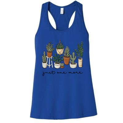 Just One More Plant Botanical Inspirational Cute Wildflower Gift Women's Racerback Tank