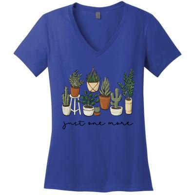 Just One More Plant Botanical Inspirational Cute Wildflower Gift Women's V-Neck T-Shirt