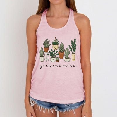 Just One More Plant Botanical Inspirational Cute Wildflower Gift Women's Knotted Racerback Tank