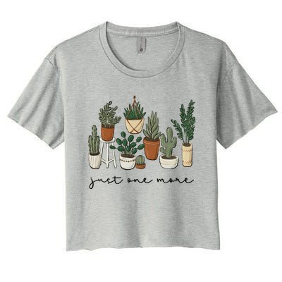 Just One More Plant Botanical Inspirational Cute Wildflower Gift Women's Crop Top Tee