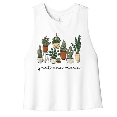 Just One More Plant Botanical Inspirational Cute Wildflower Gift Women's Racerback Cropped Tank