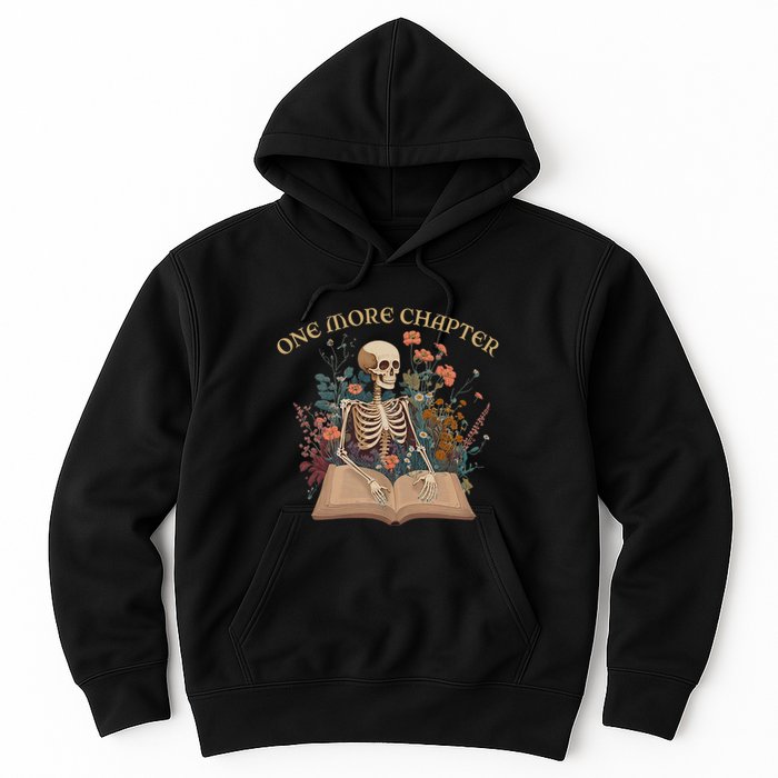 Just One More Chapter Skeleton Reading Book Lover Bookish Hoodie