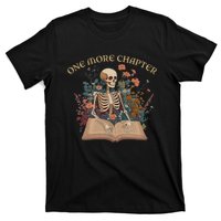 Just One More Chapter Skeleton Reading Book Lover Bookish T-Shirt