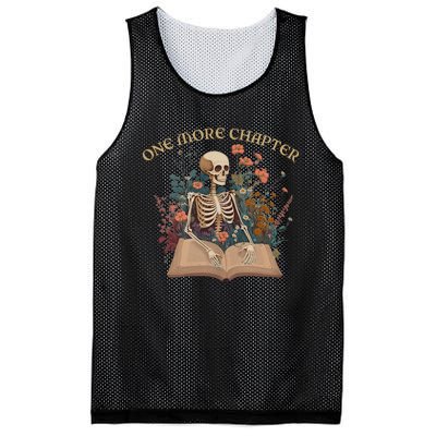 Just One More Chapter Skeleton Reading Book Lover Bookish Mesh Reversible Basketball Jersey Tank