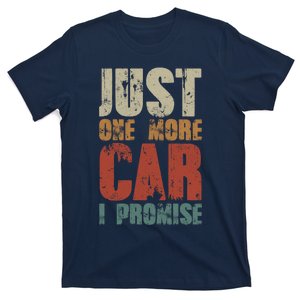 Just One More Car I Promise Funny Fingers Crossed Retro T-Shirt