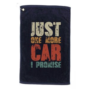 Just One More Car I Promise Funny Fingers Crossed Retro Platinum Collection Golf Towel