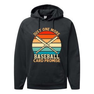 Just One More Baseball Card Promise Sports Trading Cards Performance Fleece Hoodie