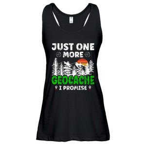 Just One More Geocache Geocacher Geocaching Fans Ladies Essential Flowy Tank