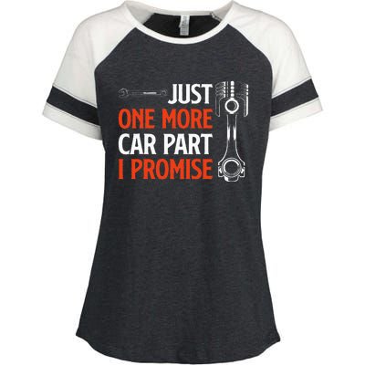 Just One More Car Part I Promise  Car Enthusiast Gift Enza Ladies Jersey Colorblock Tee